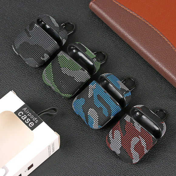 Camouflage Leather Earphone Case For Apple Airpods